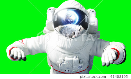 Astronaut levitation in space. Green screen. 3d rendering. Astronaut levitation in space. Green screen. 3d rendering. 41408195