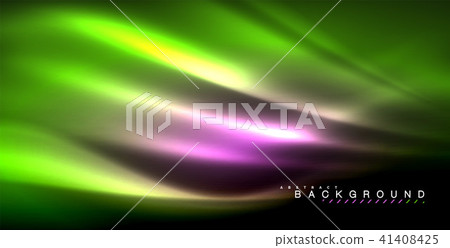 Neon glowing wave, magic energy and light motion background 41408425
