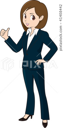 對讚許的女性商人 對讚許的女性商人 41408442