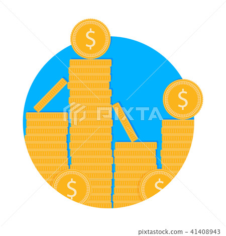 Stack of golden coins icon Stack of golden coins icon 41408943