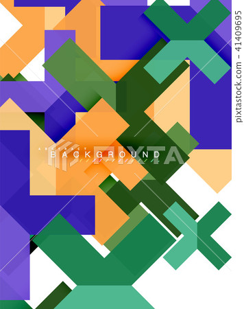 Multicolored abstract geometric shapes, geometry background for web banner 41409695