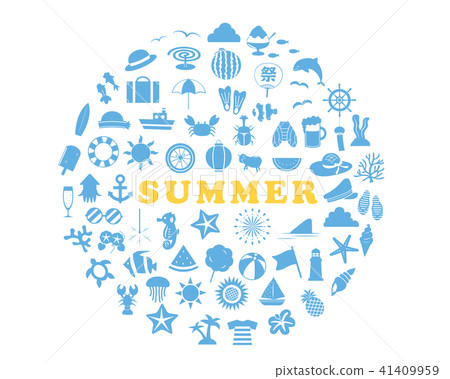 Simple summer icon material Simple summer icon material 41409959