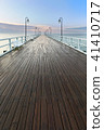 Wooden pier at sea shore, morning view, Gdynia Orl 41410717