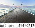Wooden pier at sea shore, morning view, Gdynia Orl 41410718