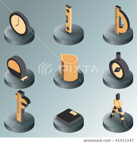 Measuring color isometric icons 41411147