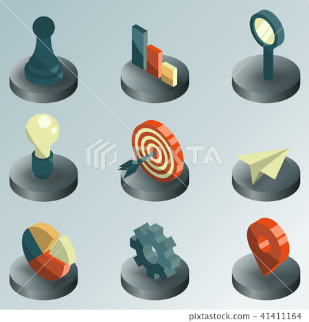 Startup color isometric icons 41411164