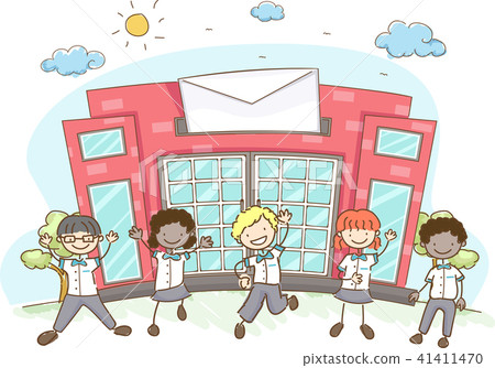 Stickman Kids Post Office Illustration - Stock Illustration [41411470] -  PIXTA