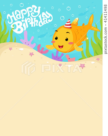  43 Pieces Fish Happy Birthday Banner Glitter Fish Sign