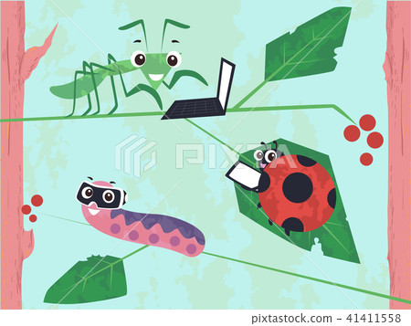 Insects Mascot Gadgets Illustration 41411558