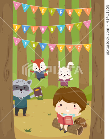 Kid Boy Woodland Animals Book Alphabet 41411559