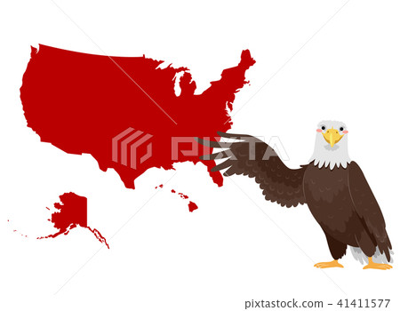 Map Bald Eagle Illustration - Stock Illustration [41411577] - PIXTA