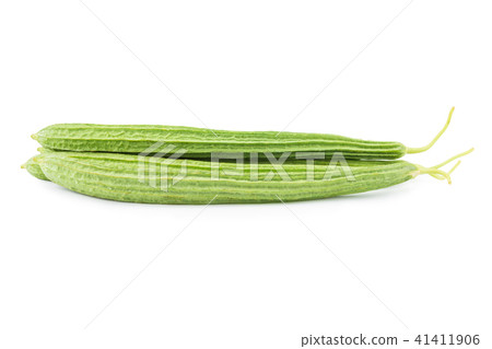 Fresh green luffa acutangula isolated on white 41411906