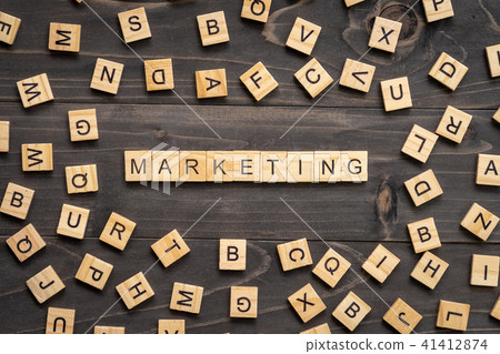 Marketing word wood block on table for business Marketing word wood block on table for business 41412874
