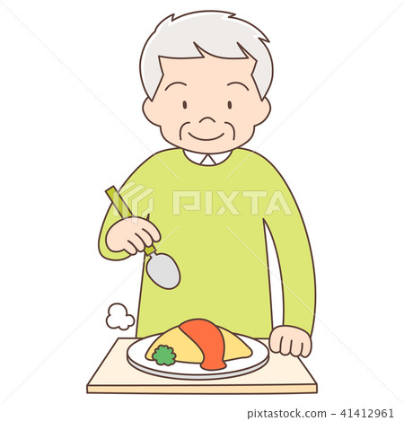 Grandpa _ omelet rice - Stock Illustration [41412961] - PIXTA