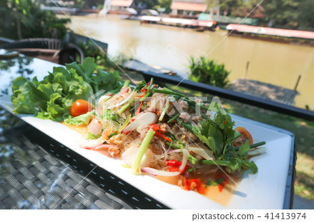 spicy salad or vermicelli salad,Thai spicy salad spicy salad or vermicelli salad,Thai spicy salad 41413974