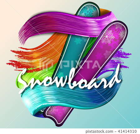 Colored vector silhouette snowboarder. Vector illustration Colored vector silhouette snowboarder. Vector illustration 41414310