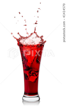 Splash of fragrant natural juice in high transparent glass Splash of fragrant natural juice in high transparent glass 41414570