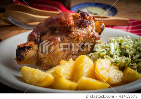 Roast pork knuckle. Roast pork knuckle. 41415575