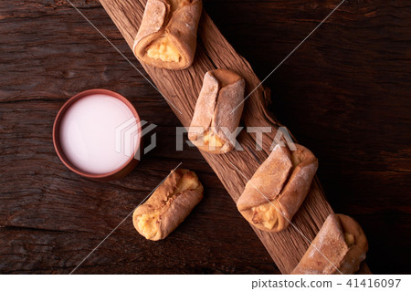 Cookies with cottage cheese and milk Cookies with cottage cheese and milk 41416097