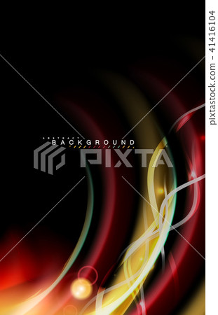 Color shiny light effects on black, liquid style multicolored wavy shape 41416104