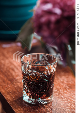 Cold brew coffee with ice in a glass 41416145
