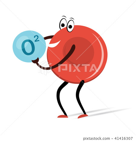 Red Blood Cell with Oxygen Cartoon 41416307