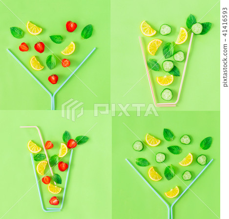 pattern of strawberry and cucumber lemonade  41416593