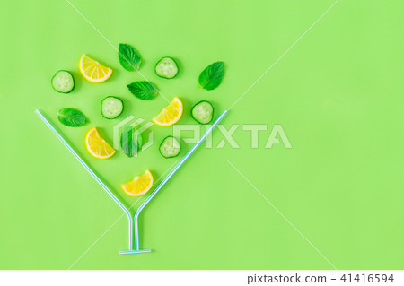 Creative layout of lemonade ingredients 41416594