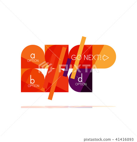 Minimal flat clean abstract option step infographic design element, geometric shapes - round squares 41416893