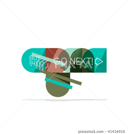 Minimal flat clean abstract option step infographic design element, geometric shapes - round squares 41416910