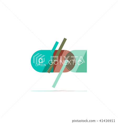 Minimal flat clean abstract option step infographic design element, geometric shapes - round squares 41416911