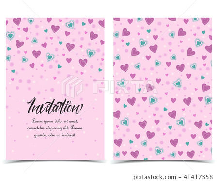 Background with heart decoration 41417358