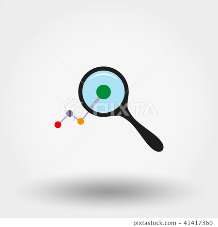 Curve of the graph under the magnifying glass. Icon. Vector. Flat. 41417360