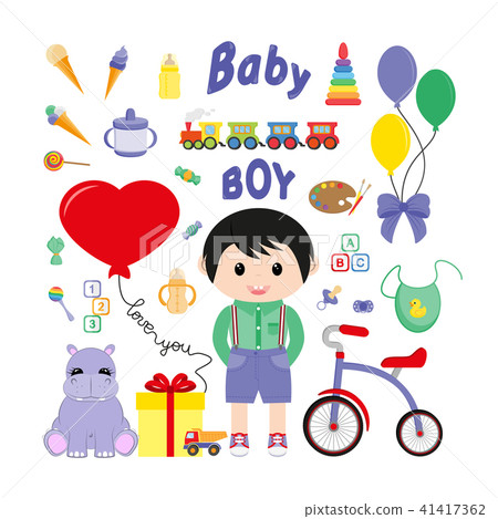 Baby icons for boys. Icon. Vector. Flat. 41417362