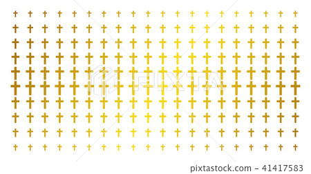 Religious Cross Gold Halftone Pattern 41417583
