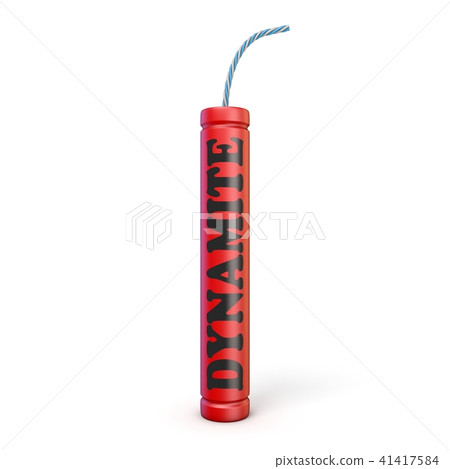 Red dynamite 3D rendering illustration on white Red dynamite 3D rendering illustration on white 41417584