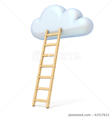 Cloud shape and ladder 3D rendering illustration 41417613