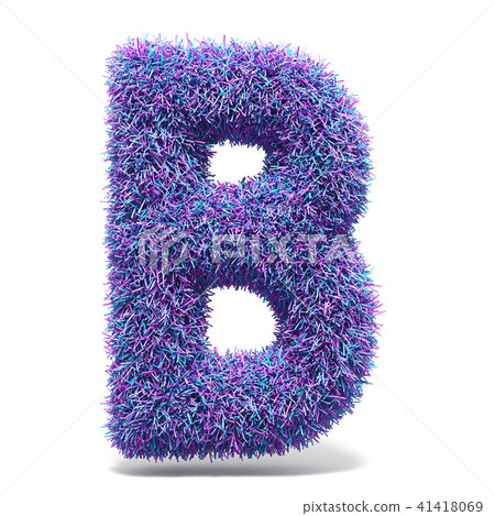 Purple faux fur LETTER B 3D illustration - Stock Illustration [41418069 ...