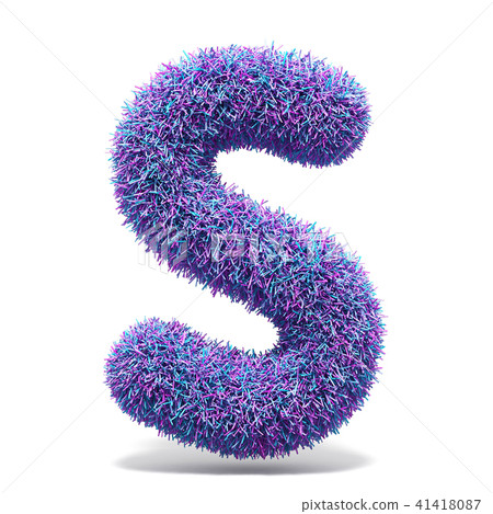 Purple faux fur LETTER S 3D illustration Purple faux fur LETTER S 3D illustration 41418087