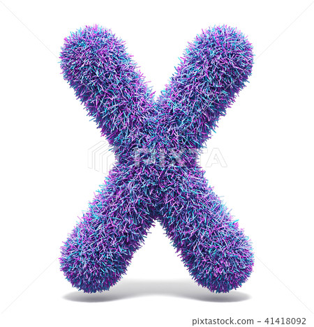 Purple faux fur LETTER X 3D illustration Purple faux fur LETTER X 3D illustration 41418092