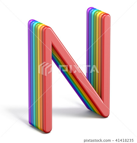 Rainbow font letter N 3D Rainbow font letter N 3D 41418235