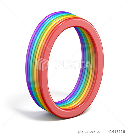 Rainbow font letter O 3D Rainbow font letter O 3D 41418236