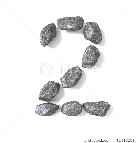 Font made of rocks NUMBER two 2 3D Font made of rocks NUMBER two 2 3D 41418291