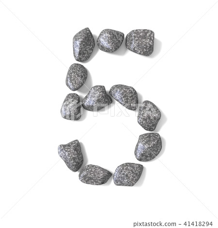 Font made of rocks NUMBER five 5 3D Font made of rocks NUMBER five 5 3D 41418294