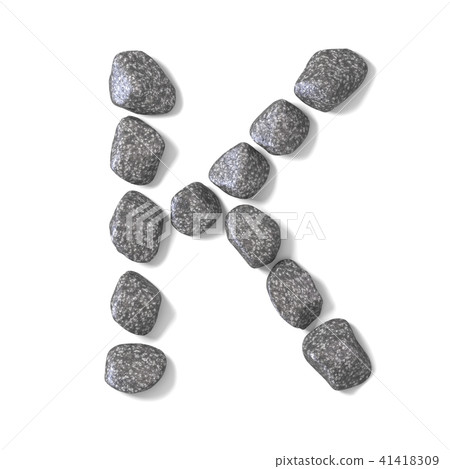Font made of rocks LETTER K 3D Font made of rocks LETTER K 3D 41418309