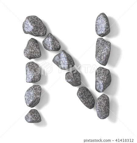 Font made of rocks LETTER N 3D 41418312