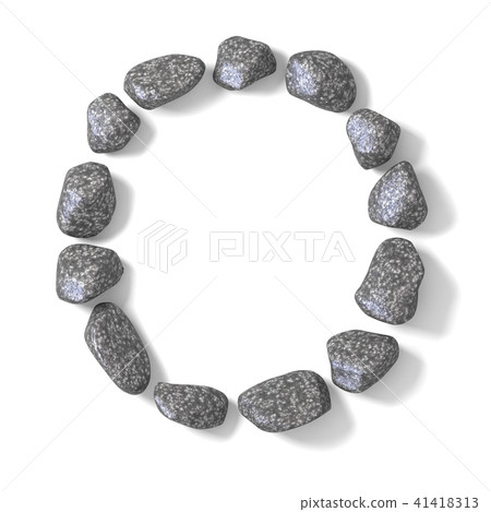 Font made of rocks LETTER O 3D Font made of rocks LETTER O 3D 41418313