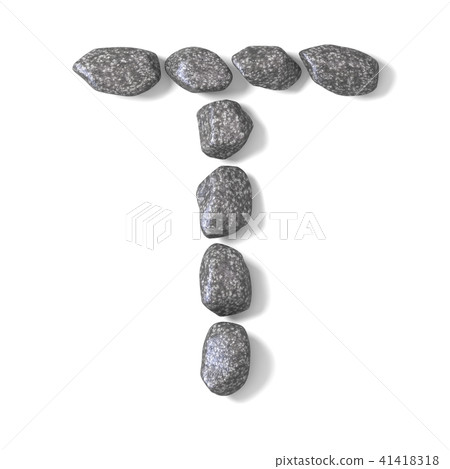 Font made of rocks LETTER T 3D Font made of rocks LETTER T 3D 41418318