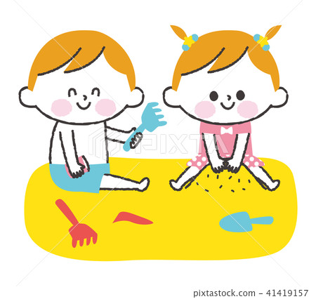 孩子們在沙灘上玩耍 孩子們在沙灘上玩耍 41419157