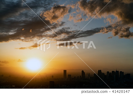 A sunset glow from the sky deck A sunset glow from the sky deck 41420147